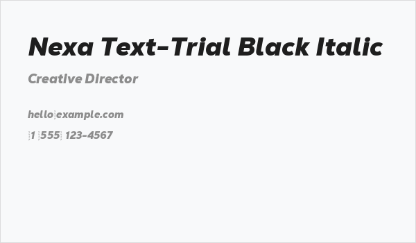 Nexa Text-Trial Black Italic Business Card