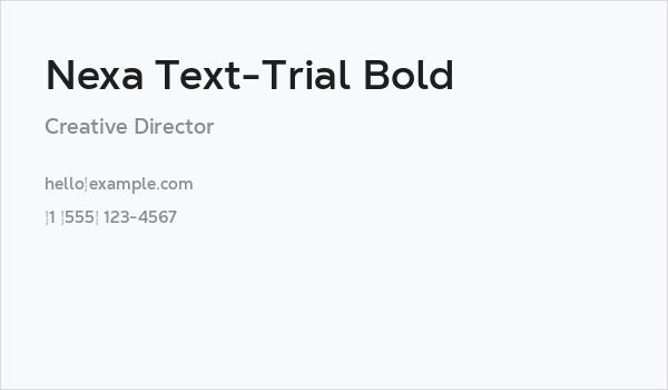 Nexa Text-Trial Bold Business Card