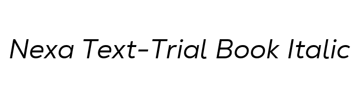 Nexa Text-Trial Book Italic  नि: शुल्क फ़ॉन्ट्स डाउनलोड