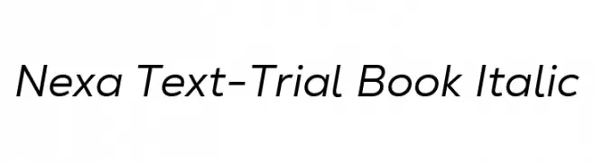 Nexa Text-Trial Book Italic  Fuentes Gratis Descargar