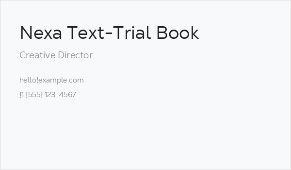 Nexa Text-Trial Book Business Card