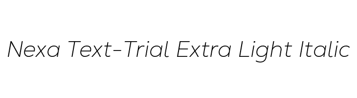 Nexa Text-Trial Extra Light Italic  font caratteri gratis