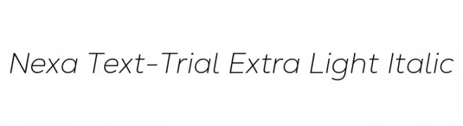 Nexa Text-Trial Extra Light Italic  Fuentes Gratis Descargar