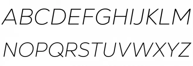 Nexa Text-Trial Extra Light Italic Schriftart Groß
