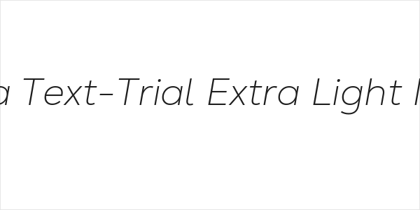 Nexa Text-Trial Extra Light Italic Logo