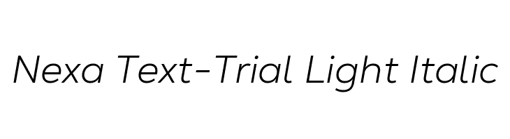 Nexa Text-Trial Light Italic  Frei Schriftart Herunterladen