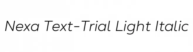 Nexa Text-Trial Light Italic  नि: शुल्क फ़ॉन्ट्स डाउनलोड