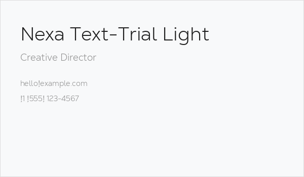 Nexa Text-Trial Light Business Card