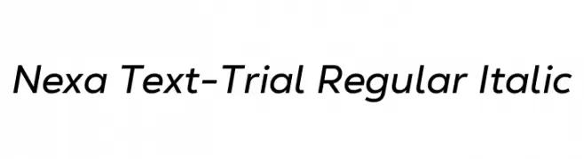 Nexa Text-Trial Regular Italic  नि: शुल्क फ़ॉन्ट्स डाउनलोड
