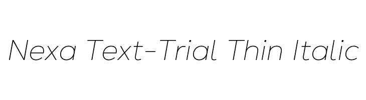 Nexa Text-Trial Thin Italic  font caratteri gratis