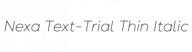 Nexa Text-Trial Thin Italic  नि: शुल्क फ़ॉन्ट्स डाउनलोड