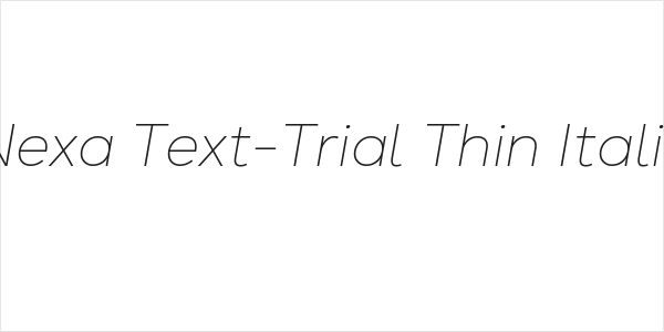Nexa Text-Trial Thin Italic Logo