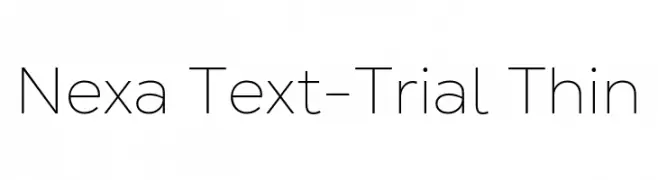 Nexa Text-Trial Thin  नि: शुल्क फ़ॉन्ट्स डाउनलोड