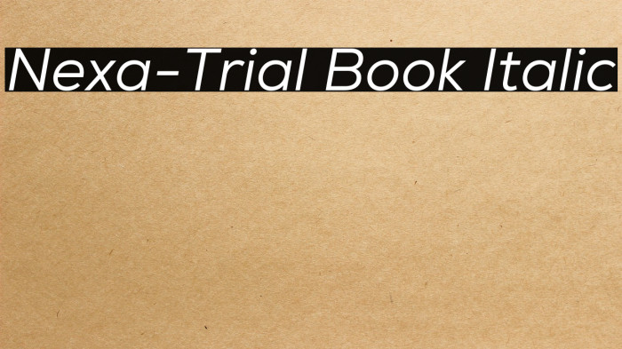 Nexa-Trial Book Italic Example 2