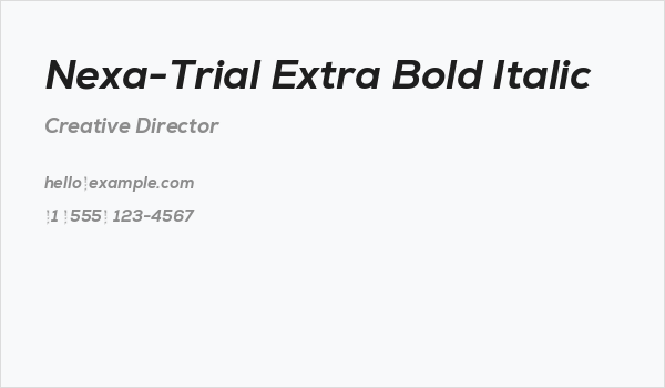 Nexa-Trial Extra Bold Italic Business Card