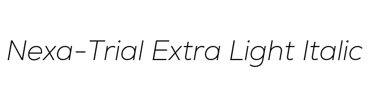 Nexa-Trial Extra Light Italic  フリーフォントのダウンロード