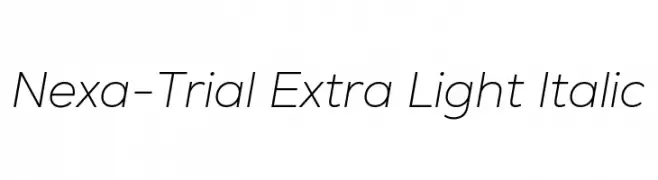 Nexa-Trial Extra Light Italic  免费字体下载