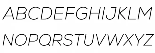 Nexa-Trial Extra Light Italic Schriftart Groß