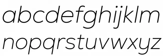 Nexa-Trial Extra Light Italic Schriftart Kleinbuchstaben