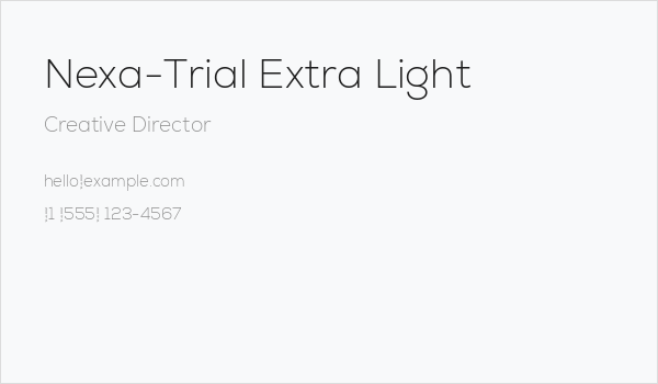 Nexa-Trial Extra Light Business Card