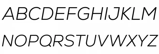 Nexa-Trial Light Italic फ़ॉन्ट अपरकेस