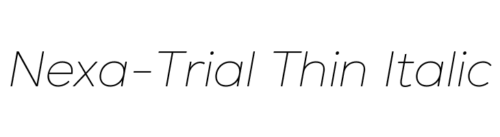 Nexa-Trial Thin Italic  नि: शुल्क फ़ॉन्ट्स डाउनलोड