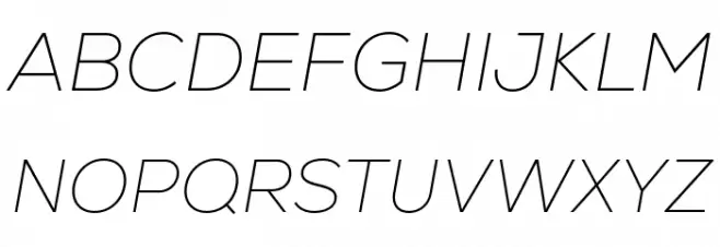 Nexa-Trial Thin Italic 字体 大写
