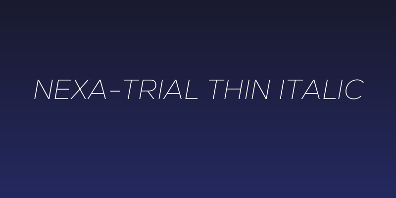 Nexa-Trial Thin Italic Social Header
