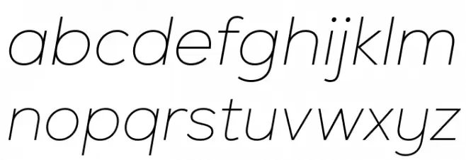 Nexa-Trial Thin Italic फ़ॉन्ट लोअरकेस