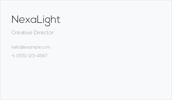 NexaLight Business Card