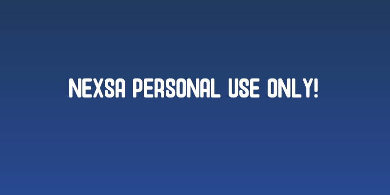Nexsa PERSONAL USE ONLY! Social Header