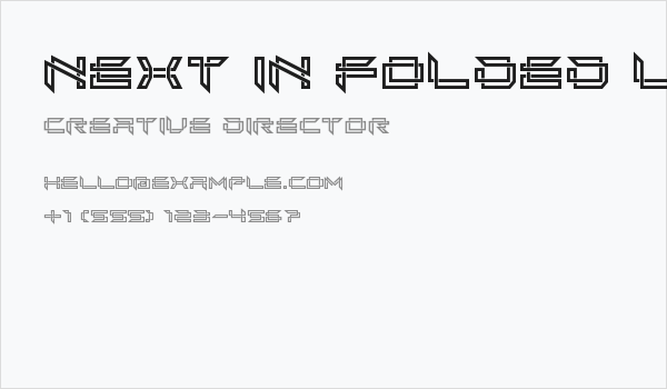 Next In Folded Line Regular Business Card