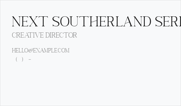 Next Southerland Serif DEMO Business Card