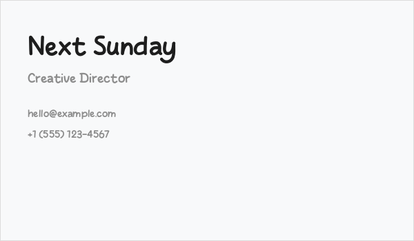 Next Sunday Business Card