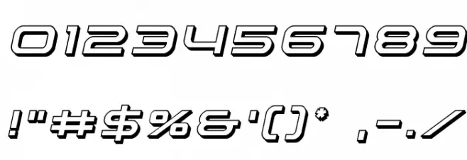 Nextwave 3D Italic Font OTHER CHARS