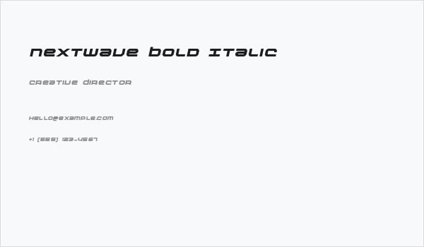 Nextwave Bold Italic Business Card