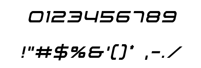 Nextwave Condensed Italic Font OTHER CHARS