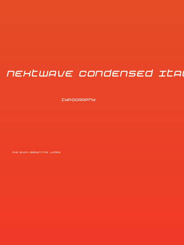 Nextwave Condensed Italic Poster
