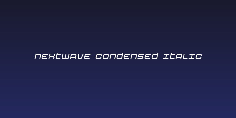 Nextwave Condensed Italic Social Header