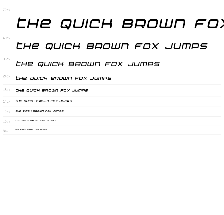 Nextwave Condensed Italic Waterfall