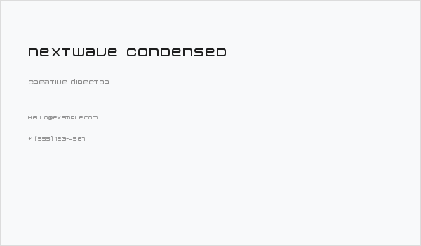 Nextwave Condensed Business Card