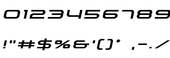 Nextwave Expanded Italic Font OTHER CHARS