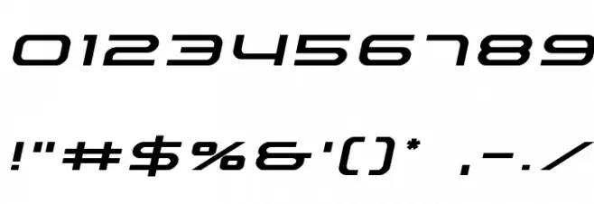 Nextwave Expanded Italic Font OTHER CHARS