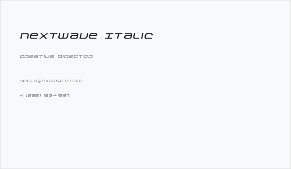 Nextwave Italic Business Card