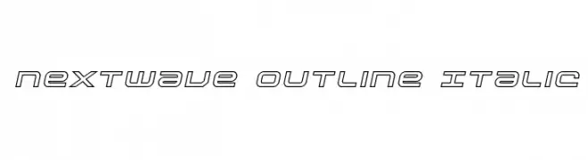 Nextwave Outline Italic  Скачать бесплатные шрифты