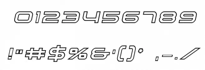 Nextwave Outline Italic Font OTHER CHARS