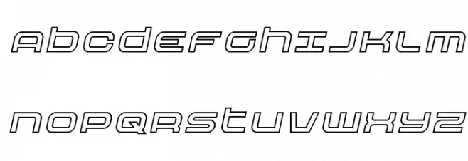 Nextwave Outline Italic Schriftart Groß