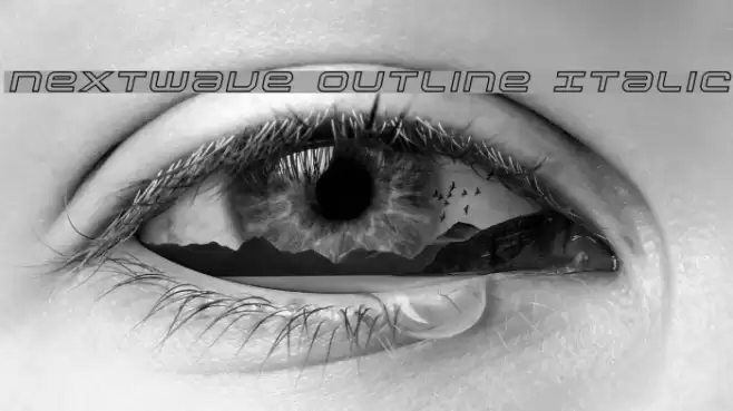 Nextwave Outline Italic Font examples