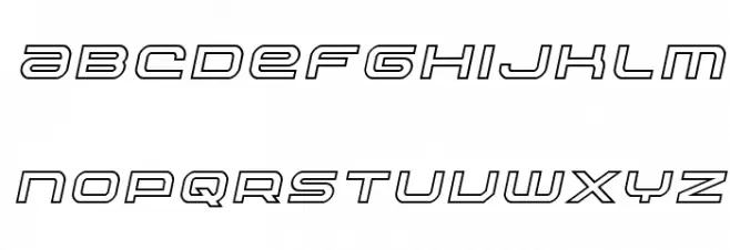 Nextwave Outline Italic Caratteri MINUSCOLO
