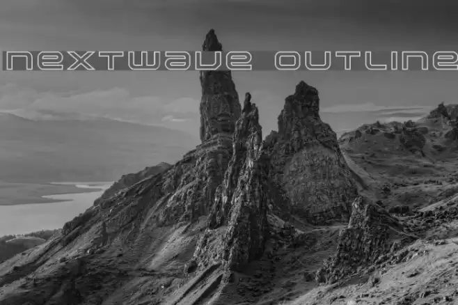 Nextwave Outline Font examples
